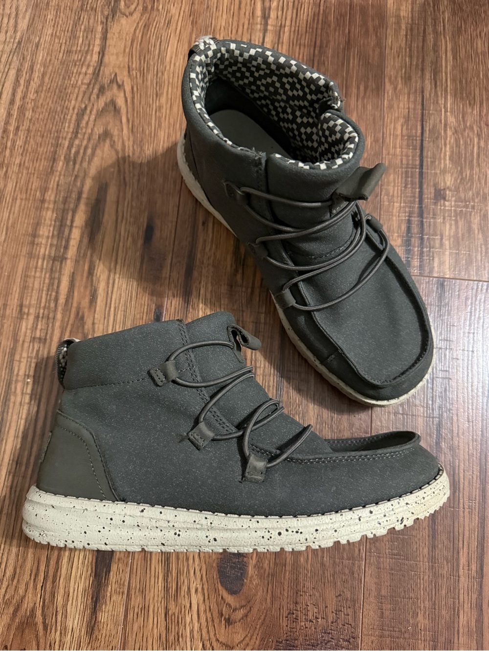 Hey Dude Lea US Size 6 Ankle Boots Coffee Gray Slip On Shoes